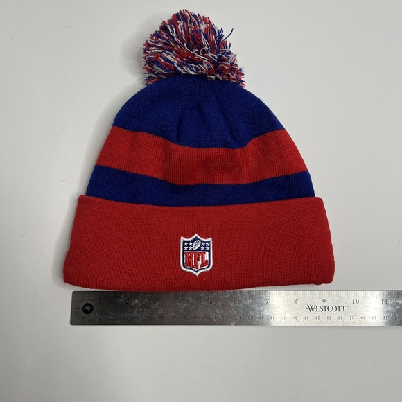 New York Giants New Era NFL Pom Knit Hat On Field Sidle Beanie Hat - Picture 4 of 4